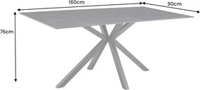 Keramický jedálenský stôl Fabrico 160 cm antracitový