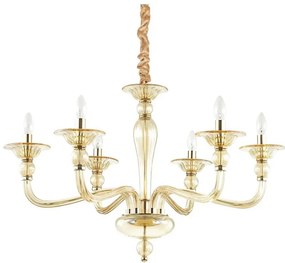 Ideal Lux - Luster na reťazi DANIELI 6xE14/40W/230V pr. 85 cm mosadz