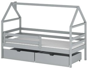 Posteľ Domček Aron 80x160 sivá