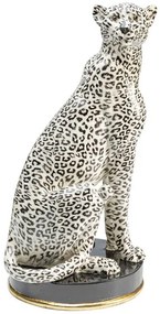 Cheetah dekorácia biela/čierna 54cm