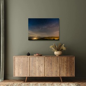 Sklenený obraz nočnej oblohy (70x50 cm)