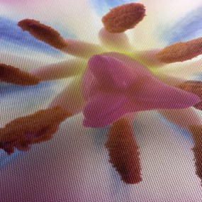 Obraz - Kvet tulipánu v detailu (s hodinami) (90x30 cm)