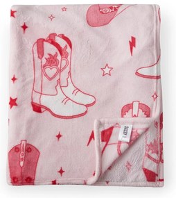 Ružový pléd z mikroplyšu 200x240 cm Cowgirl Boot – Sassy B