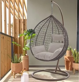 Závesné kreslo Izeda, hnedé%