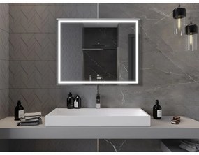 Mexen Miko, LED kúpeľňové zrkadlo s podsvietením 100 x 80 cm, 6000K, ochrana proti zahmlievaniu, 9819-100-080-611-00