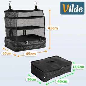 VILDE Cestovný skladací organizér 2v1 - cestovná polička + organizér na balenie, 45 x 30 x 43 cm