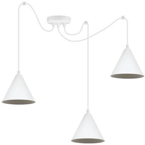 Závesné svietidlo Soho Spider, 3x biele kovové tienidlo, (fi 14cm)