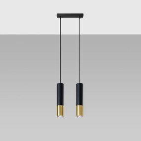 Závesné svietidlo Loopez, 2x čierne kovové tienidlo, g