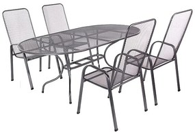DEOKORK Kovový stôl oválny 160 x 95 cm