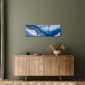 Obraz - Abstrakcia oceánu (s hodinami) (90x30 cm)