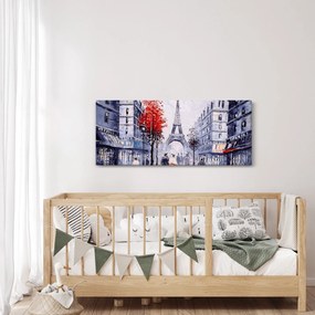 Obraz uličky v Paríži, olejomaľba (120x50 cm)