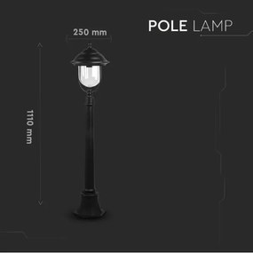Vonkajšia lampa 1xE27/60W/230V 111 cm IP44