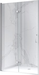 BPS-koupelny Zalamovacie otočné sprchové dvere ZES KZ21D 100 chrom/transparent pre inštaláciu do niky - bez vaničky