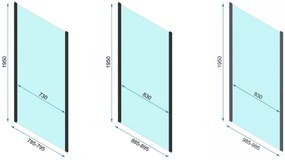 Rea Rapid Slide, 3-stenový sprchovací kút 140 (dvere) x 80 (stena) x 80 (stena) x 195 cm, 6mm číre sklo, zlatý lesklý profil, KPL-09428