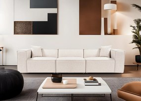 Trojmiestna pohovka Lora z ľanu 303 x 108 cm, svetlohnedá