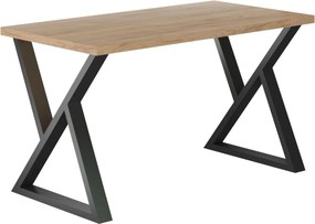 Vintino Jedálenský stôl VELORA 128 × 67 cm – dub zlatý craft / čierna oceľ