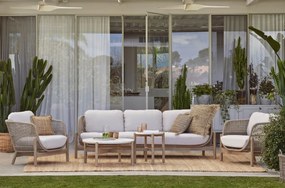 Drevená vypletaná súprava LARA 3 s dvomi stolíkmi