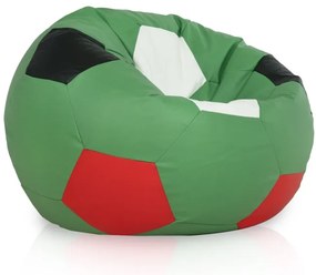 Sedací vak Futbal zelený, ekokoža