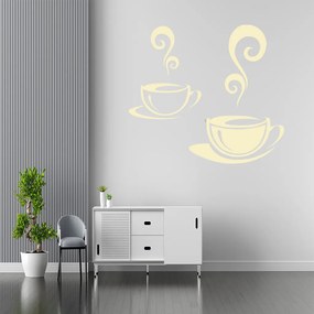 Veselá Stena Samolepka na stenu na stenu Biela a čierna káva Farba: čierna