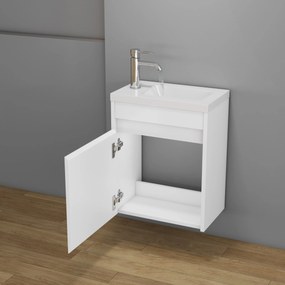 Závesná skrinka s umývadlom Houseland Lila 40 cm biela