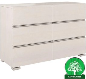 Komoda drevená borovica 6s Skandica Vestre Biely