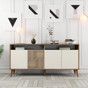 Konzolový stolík Milan 160 - Walnut, Cream