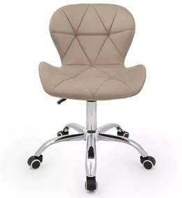 LuxuryForm DESIGN Stolička LIVIO VELUR na striebornej podstave s kolieskami - latte