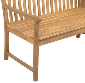 Záhradná lavica 160 cm VESTFOLD (drevo) (tmavočervený podsedák). Vlastná spoľahlivá doprava až k Vám domov. 1022842