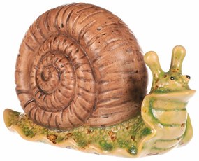 Záhradná dekorácia Slimák svetlohnedá, 16 x 7 x 10 cm, keramika
