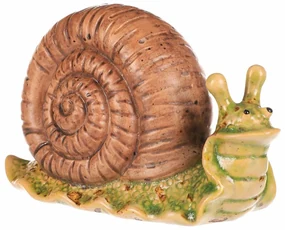 Záhradná dekorácia Slimák svetlohnedá, 16 x 7 x 10 cm, keramika