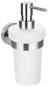 SAPHO XS101 X-Steel dávkovač mydla, mliečne sklo/brúsená nehrdzavejúca oceľ, 230 ml