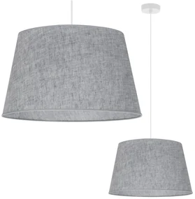 Závesné svietidlo Len, 1x šedé textilné tienidlo, (fi 44 cm), w