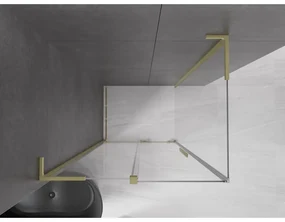 Mexen Velar L, sprchový kút s posuvnými dverami 110 x 100 cm, 8mm číre sklo, zlatá matná, 871-110-100-03-55