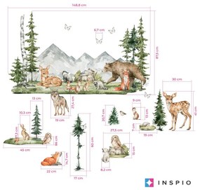 Nálepky pre deti - Forest lesné zvieratká do detskej izby