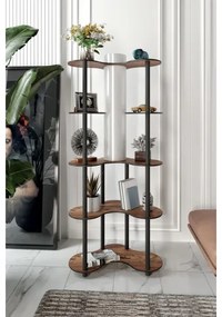 Stojacia lampa s poličkami 1xE27/40W/230V 150 cm čierna/hnedá