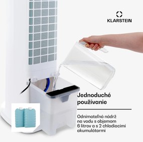 Klarstein Skytower 360° Smart, ochladzovač vzduchu, 60 W, 450 m³/h, 6 l, mobilný