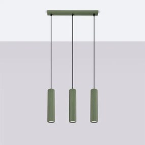 Sollux SL.1613 - Luster na lanku KARBON 3xGU10/10W/230V zelená