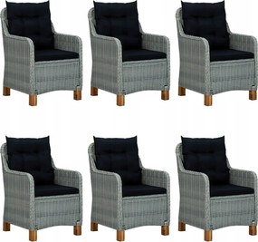 vidaXL 9-dielna sada záhradného nábytku, svetlosivá