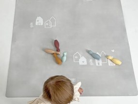 Detská hracia podložka z prírodného kaučuku SCANDI MIST obdĺžniková