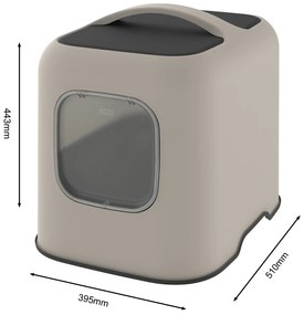 Rotho 2. akosť - Mačacia toaleta, krytý záchod pre mačky s lopatkou CAT XL - béžová