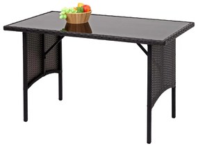 Polyratanový jedálenský stôl HWC-G16, 112x60cm - čierny