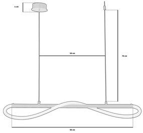 Toolight Toolight, LED závesné svietidlo 120 cm 60W APP853-CP LONG BLACK, čierna-biela, OSW-04030