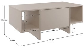 Konferenčný stolík STANDO STD02, krémová