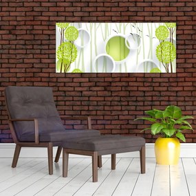 Obraz abstrakcie so stromami (120x50 cm)