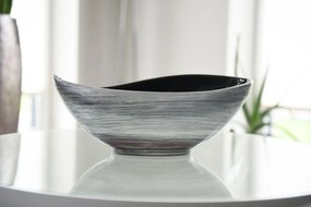 Strieborná miska MONDANA, sklolaminát, šírka 39 cm, strieborno-čierna