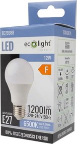 LED žiarovka E27 12W 1200lm CW 6500K A60 - studená biela