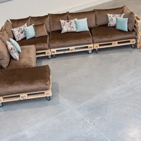 Golden Garden Paletové sedenie GG91/1 - Podsedáky a Vankúše "FIT IN" 120cm x 80cm x 15cm - penový granulát - capuccino