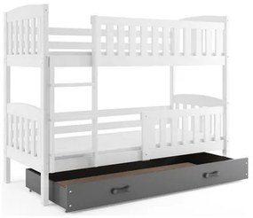 Detská poschodová posteľ KUBUS s úložným priestorom 80x190 cm - biela Modrá