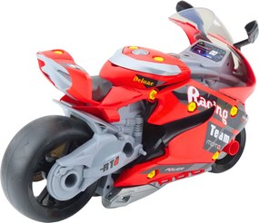 LEAN Toys Motocykel 2v1 DIY dielenské svetlá Zvuky Dym Červená 43cm