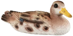 Záhradná figúrka z polyresínu Duck, 10x23,5 cm, hnedá